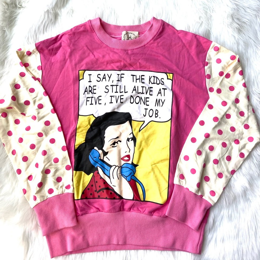 NEW Pink Funny Text sweater